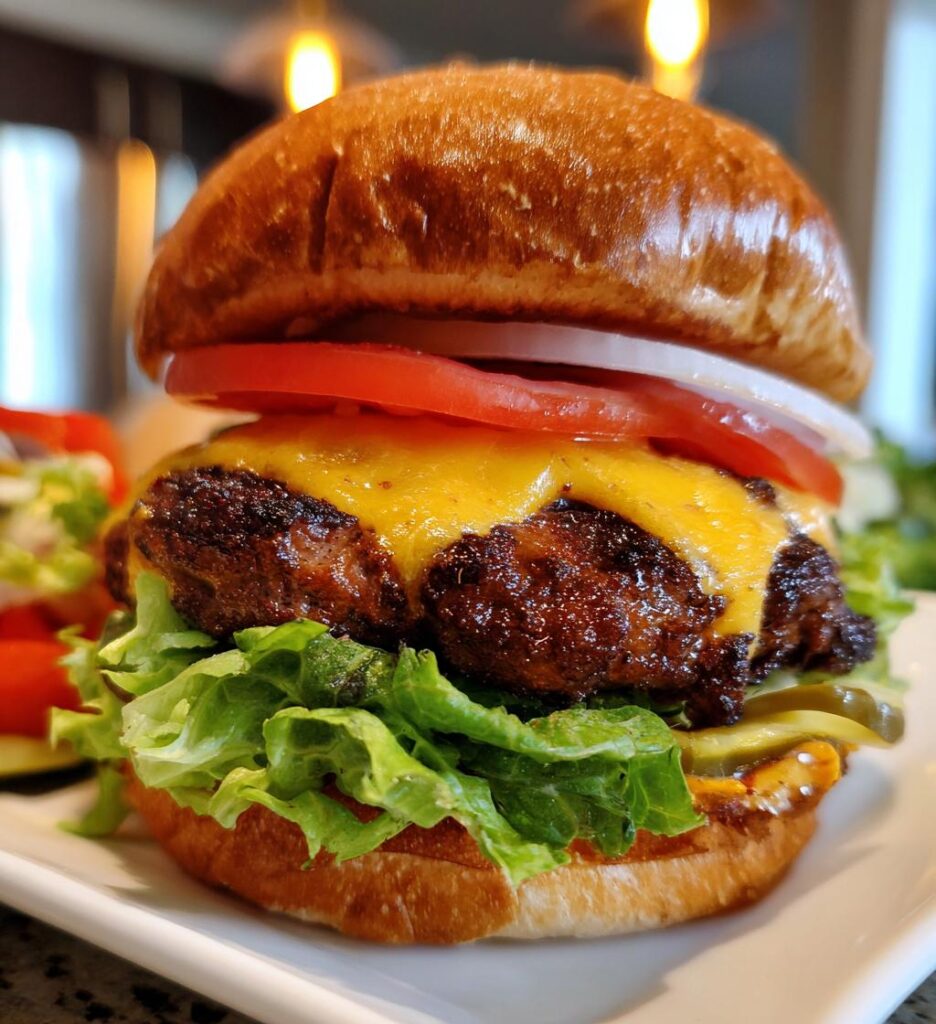 airfryer cheeseburger