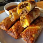 airfryer cheeseburger egg rolls
