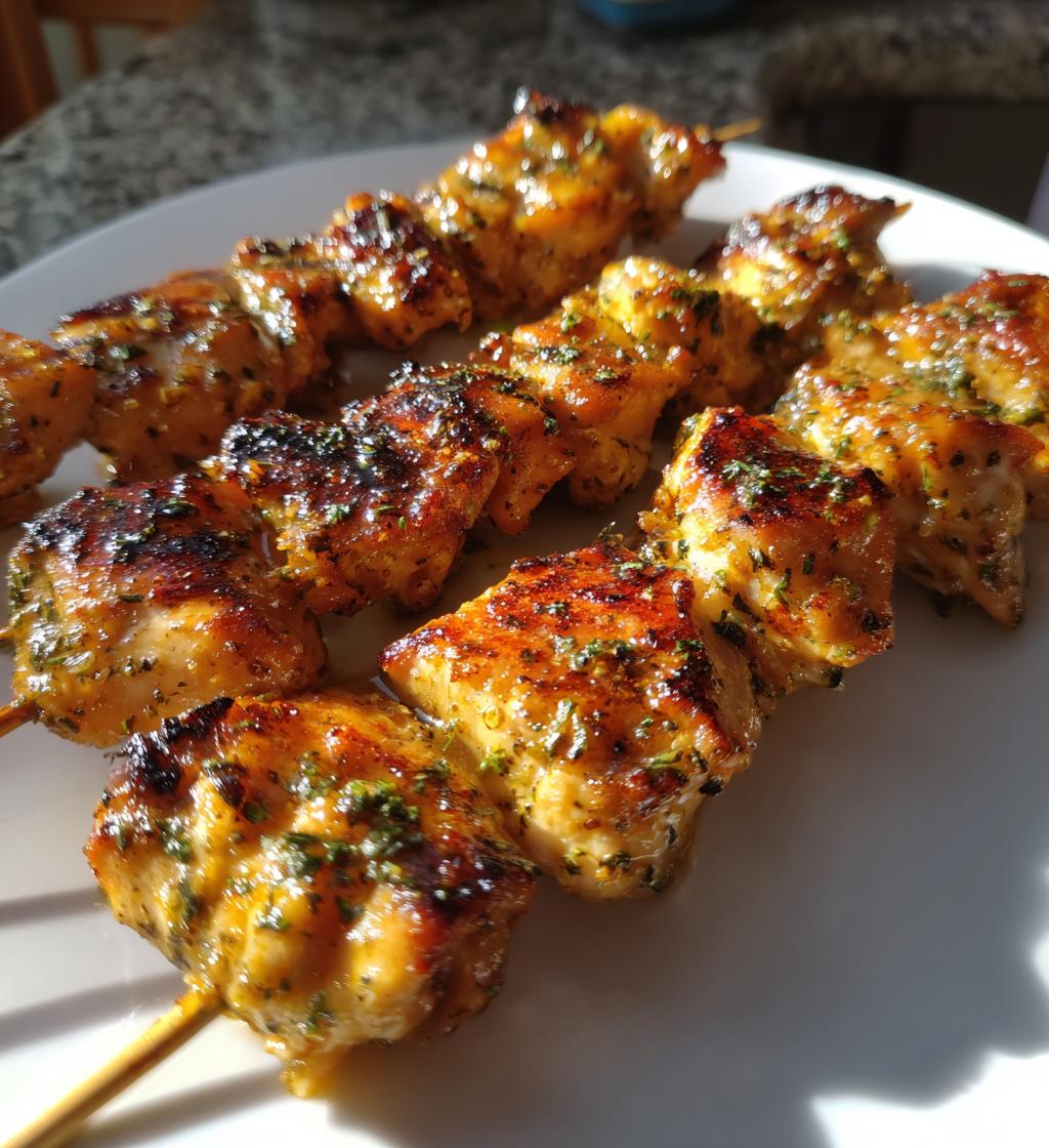 airfryer lemon pepper chicken skewers
