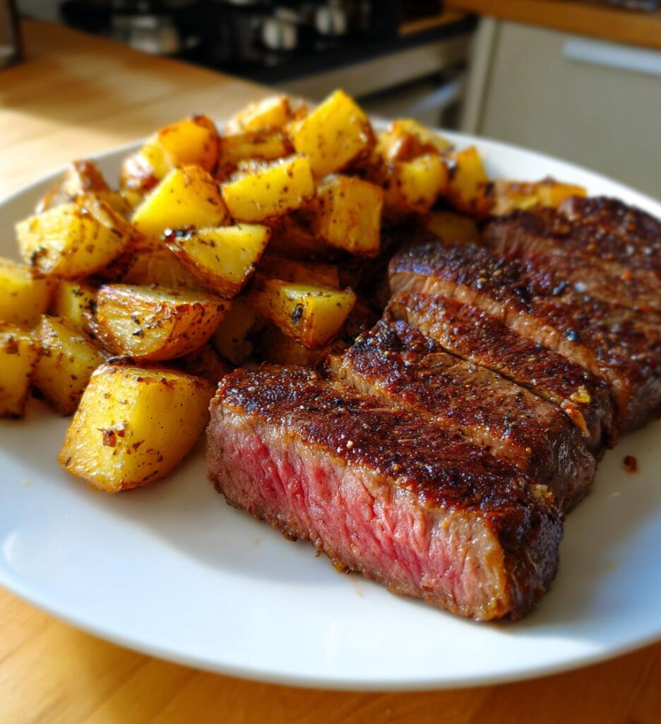 airfryer steak and potatoes